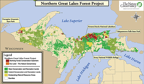 Northern Great Lakes Forest Project map.