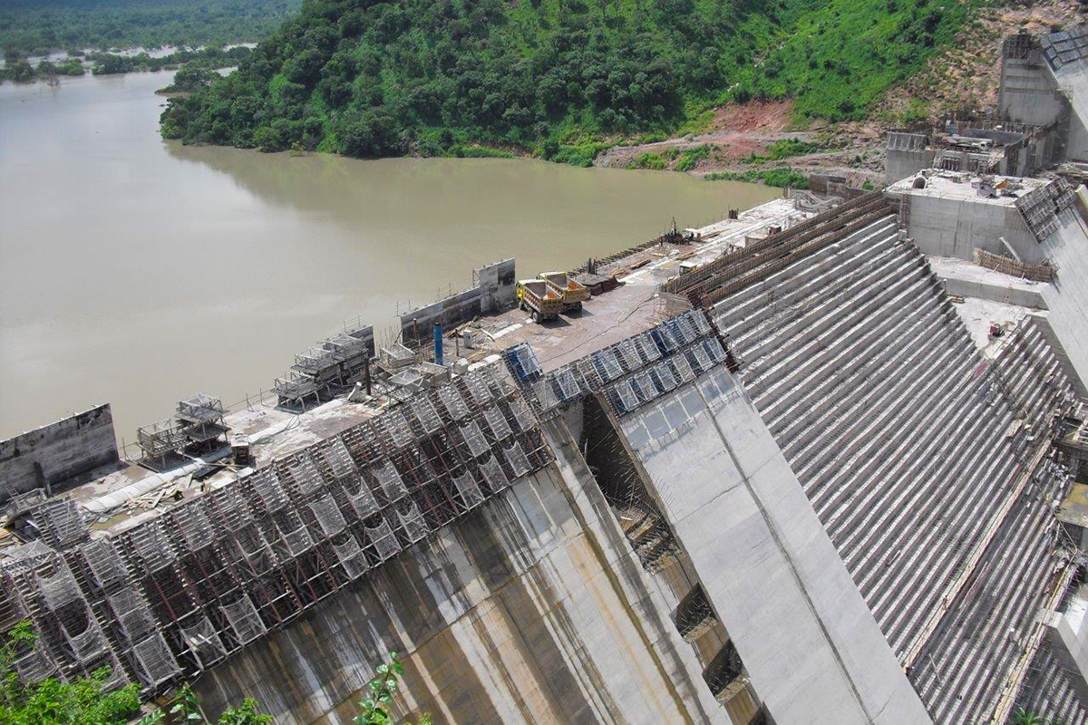 Construction of Bui Dam.