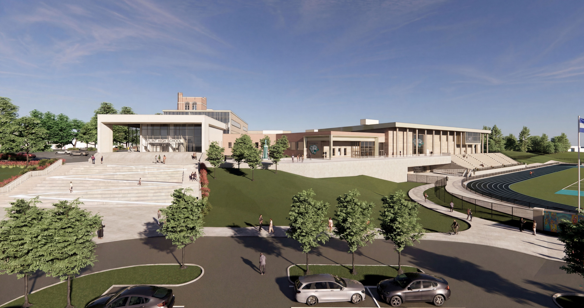 A rendering of a Flint Community Schools high school.